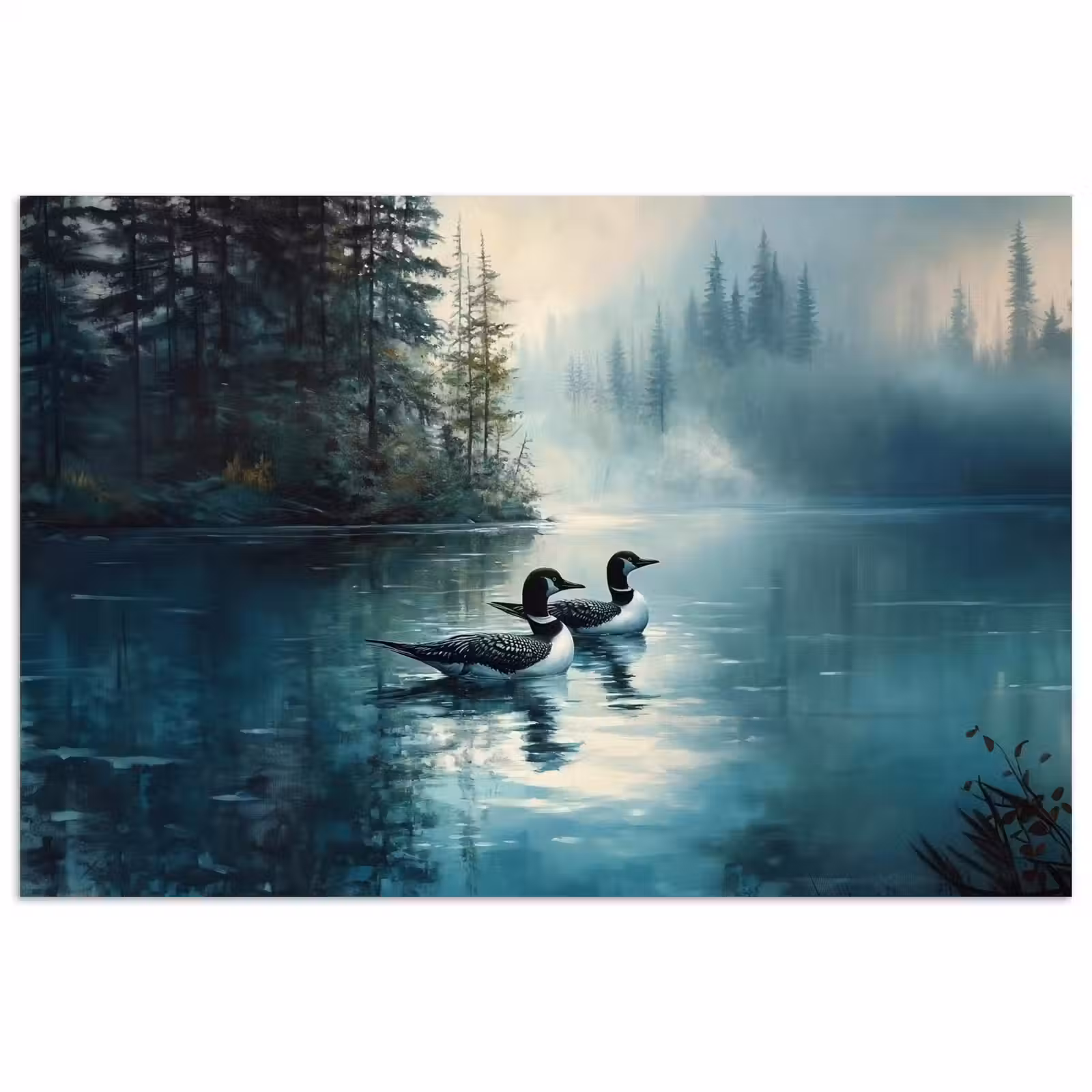 Poster – Bos - Water - Eenden - Mistig — 1