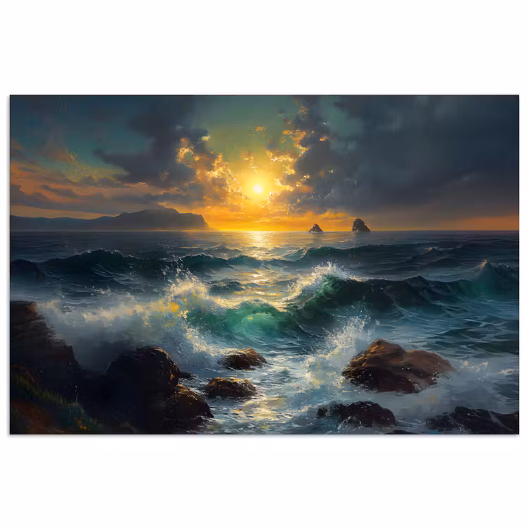 Poster – Zee - Zon - Golven - Rotsen — 1