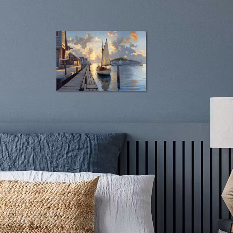 Poster – Zeilboot - Zon - Pier - Hout — 3