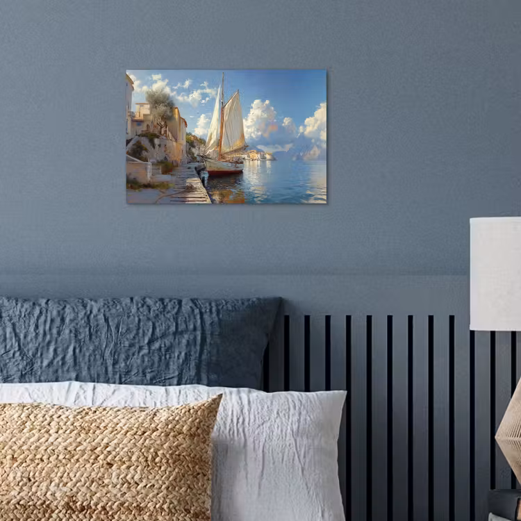 Poster – Zeilschip - Huizen - Kade - Zee — 3