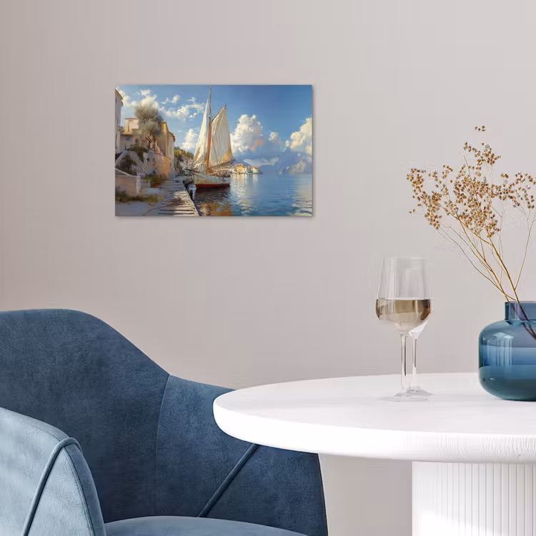 Poster – Zeilschip - Huizen - Kade - Zee — 4