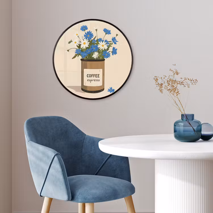 Ronde fotolijst - Coffee - Blik - Minimalistisch - Bloemen — 4