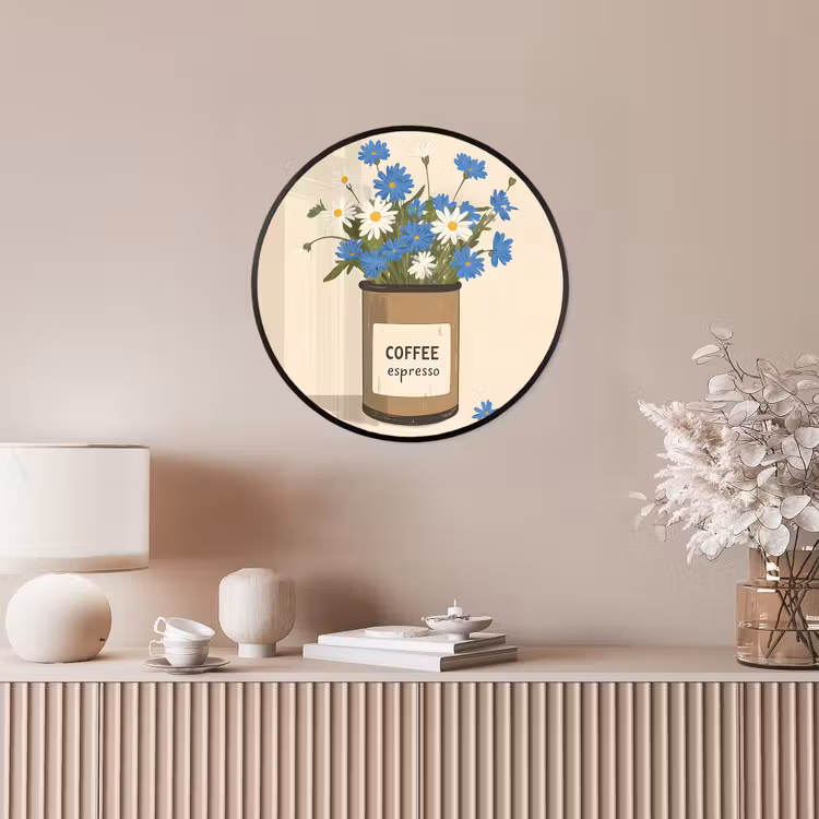 Ronde fotolijst - Coffee - Blik - Minimalistisch - Bloemen — 5