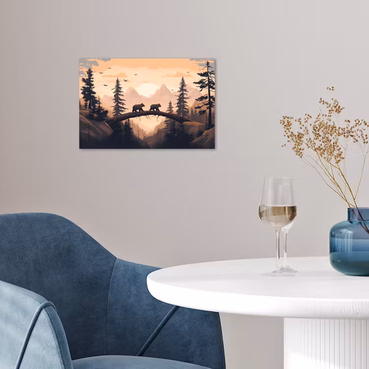 Poster – Beren - Bomen - Landschap - Zonsondergang — 4