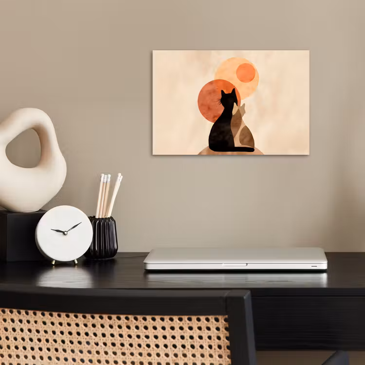 Poster – Katten - Zwart - Abstract - Cirkels — 2