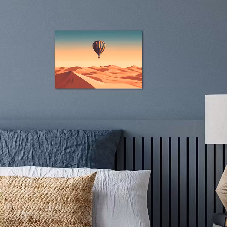 Poster – Luchtballon - Woestijn - Zonsondergang - Blauw — 3