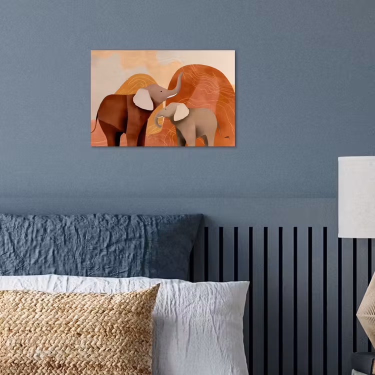 Poster – Olifanten - Oranje - Abstract — 3
