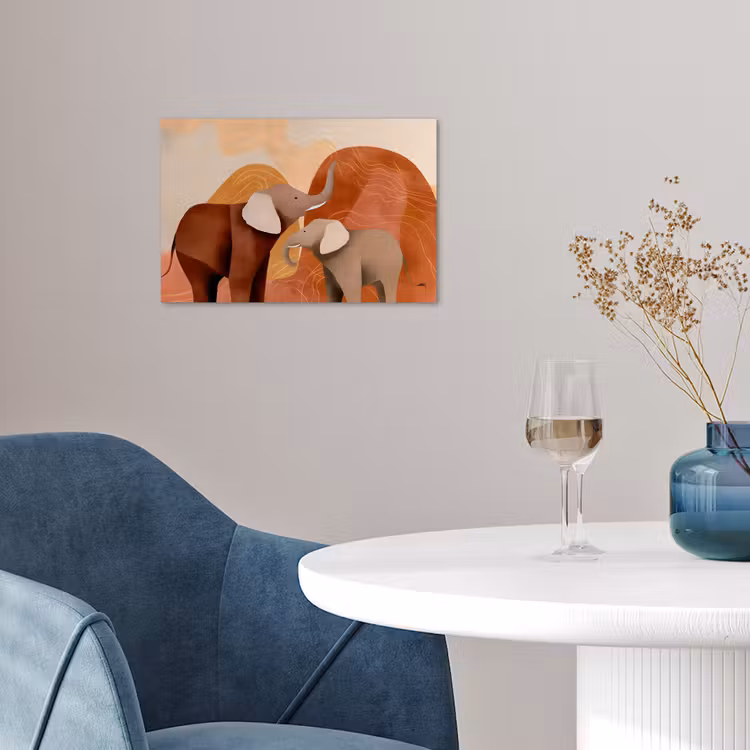 Poster – Olifanten - Oranje - Abstract — 4