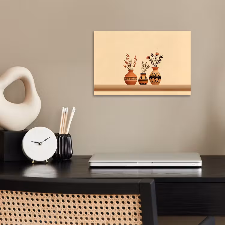 Poster – Vazen - Bloemen - Bladeren - Minimalistisch — 2
