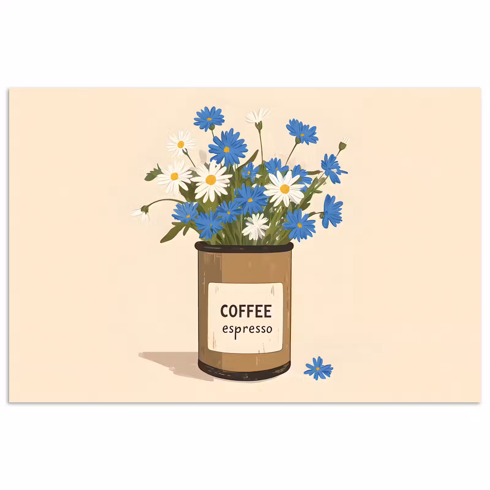 Poster – Coffee - Blik - Minimalistisch - Bloemen — 1