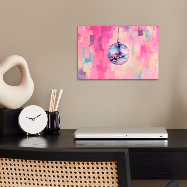Poster – Discobal - Pink - Verf — 2