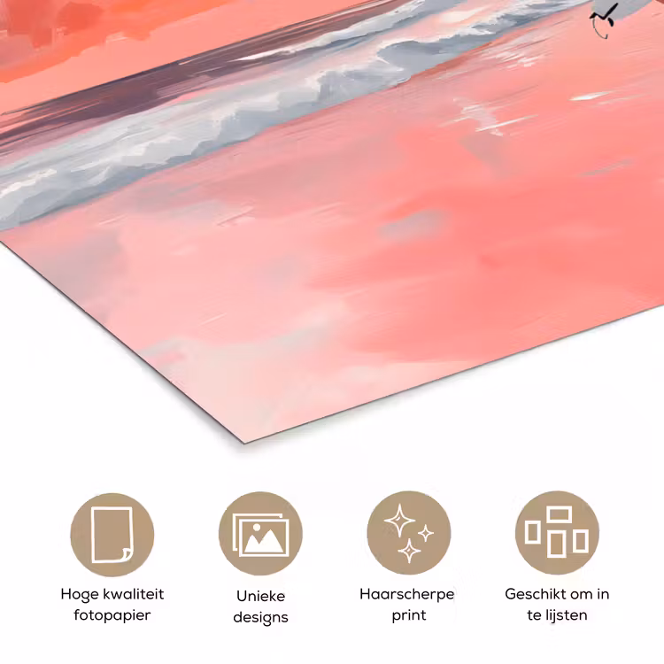 Poster – Roze - Surfen - Zee — 5