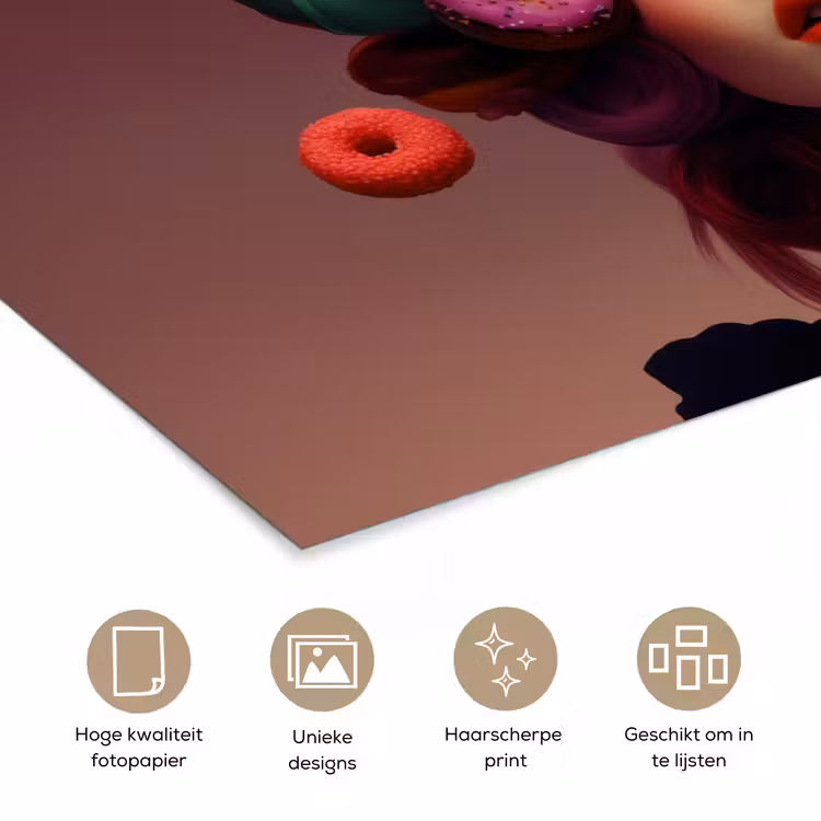 Poster – Vrouw met Donuts op Hoofd — 5