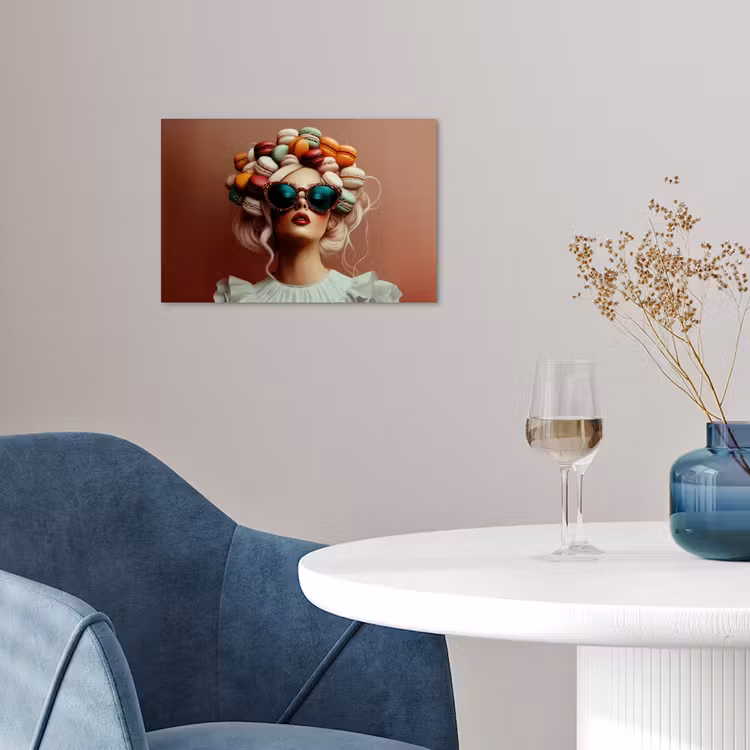 Poster – Vrouw met Macarons in Haar — 4