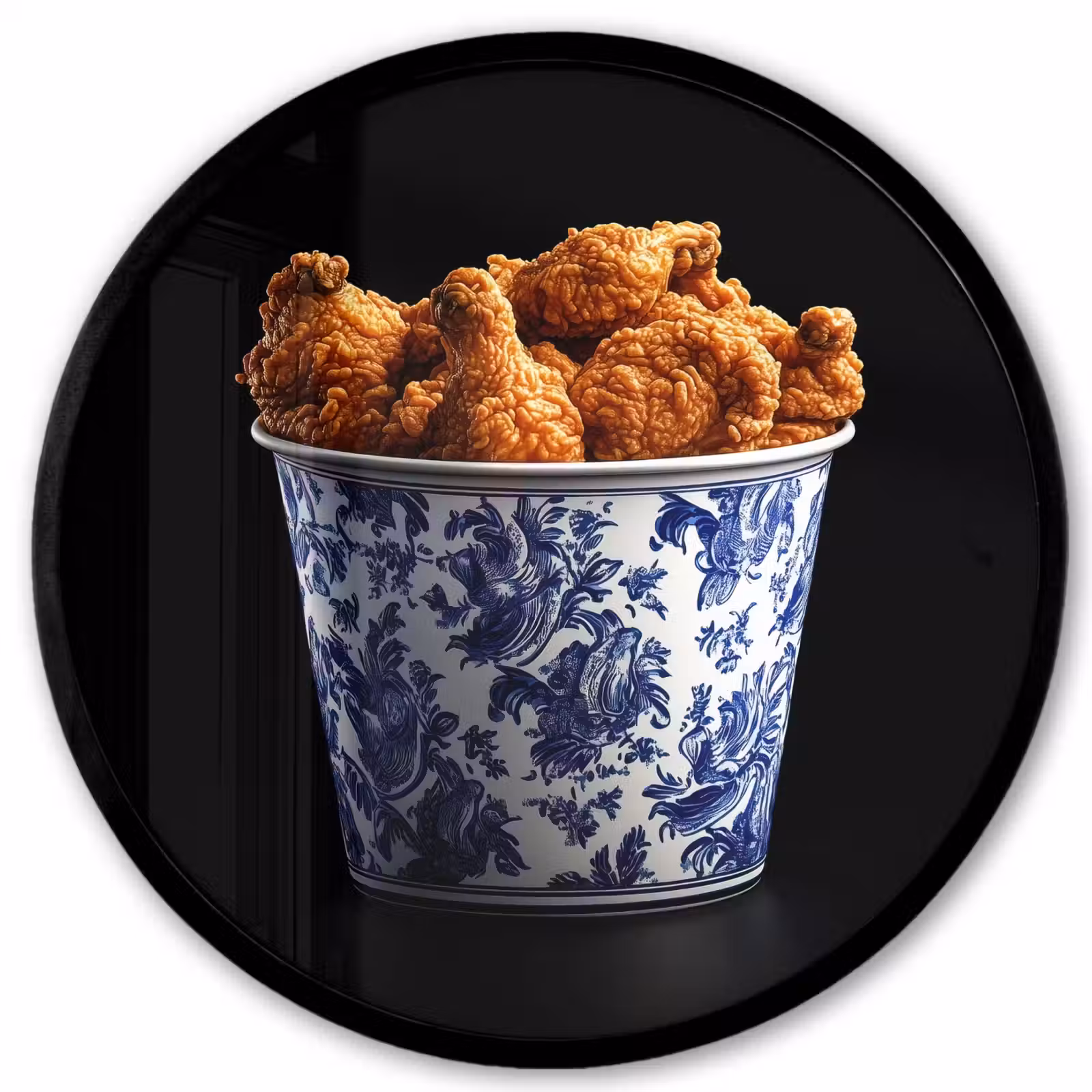 Ronde fotolijst - Kip - Bucket - Delfts blauw - Lekker — 1