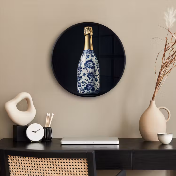Ronde fotolijst - Champagne - Bloemen - Goud - Chique — 3
