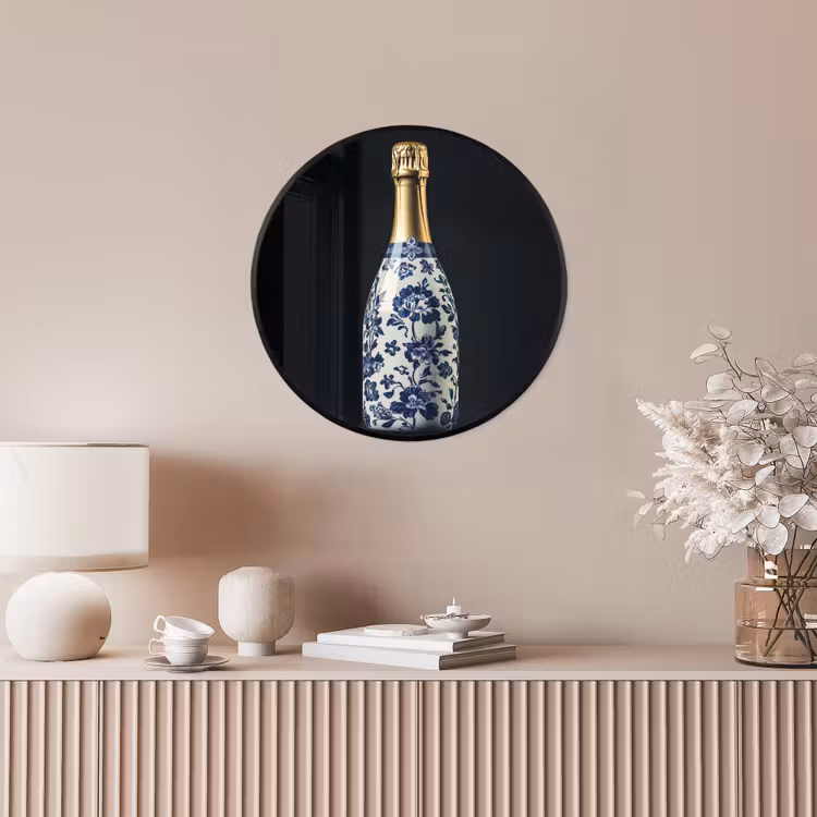 Ronde fotolijst - Champagne - Bloemen - Goud - Chique — 5