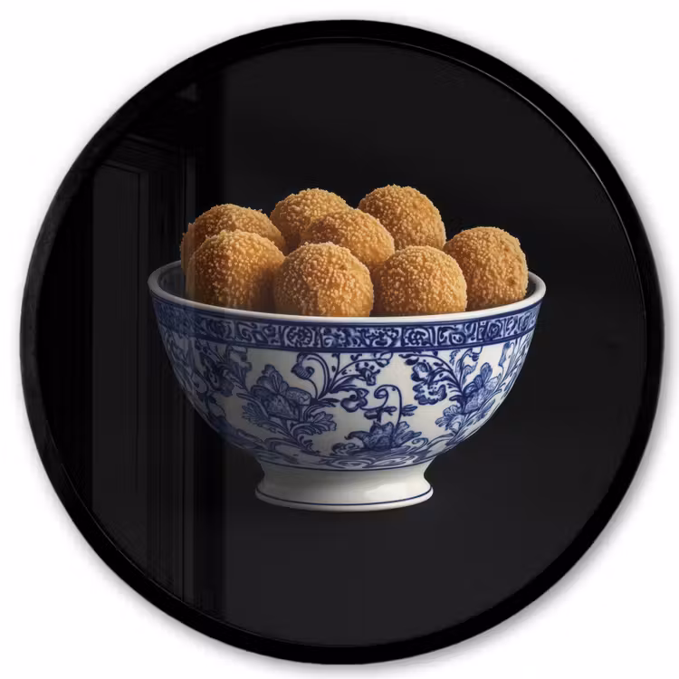 Ronde fotolijst - Delfts blauw - Bitterballen - Holland - Schaal