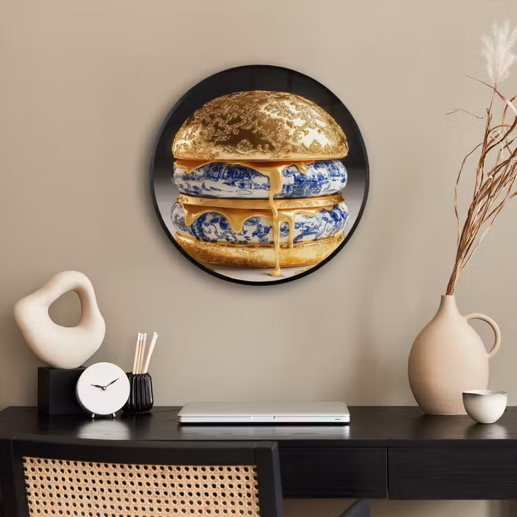 Ronde fotolijst - Delftsblauw - Goud - Burger — 3