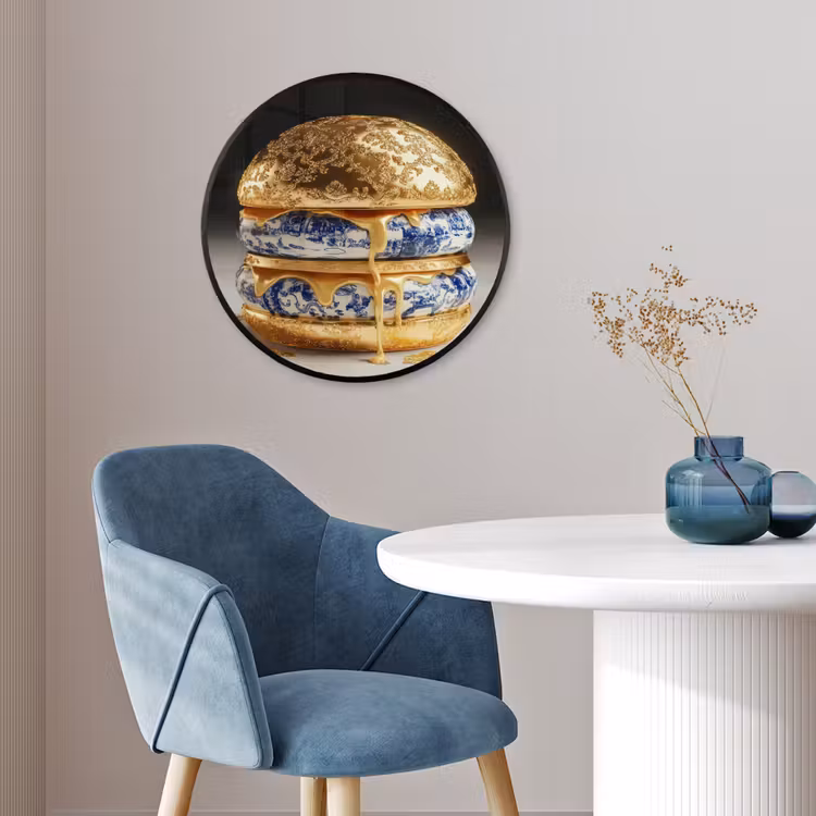 Ronde fotolijst - Delftsblauw - Goud - Burger — 4