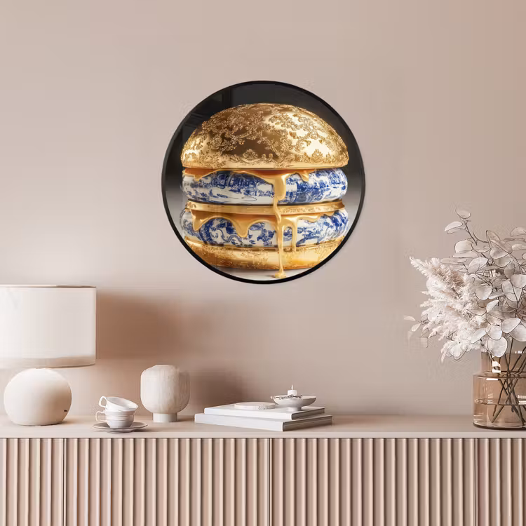 Ronde fotolijst - Delftsblauw - Goud - Burger — 5