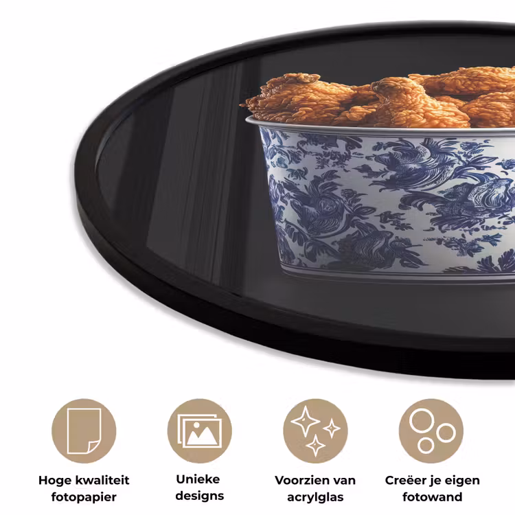 Ronde fotolijst - Kip - Bucket - Delfts blauw - Lekker — 2