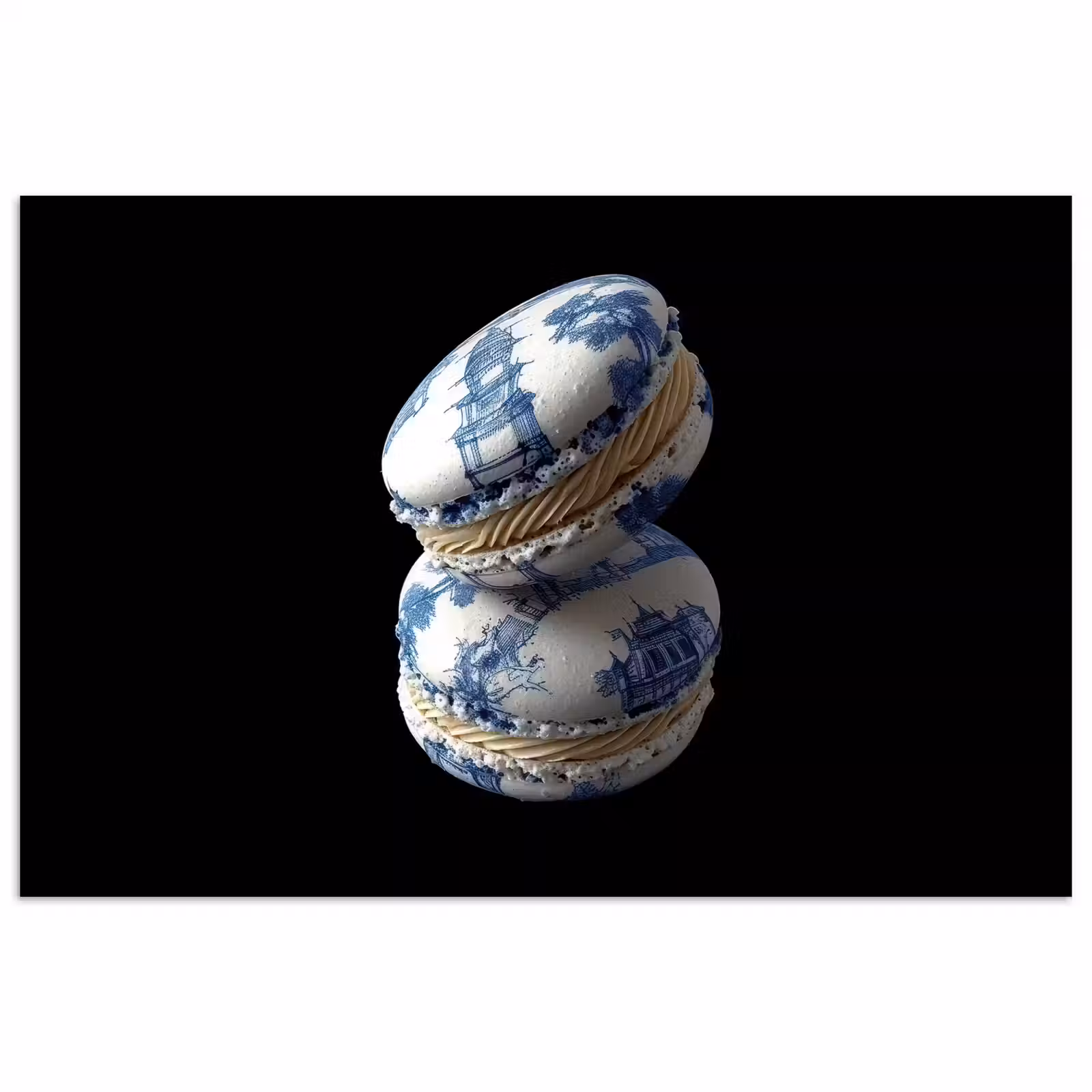 Poster – Eten - Macarons - Delfts blauw - Koekjes — 1