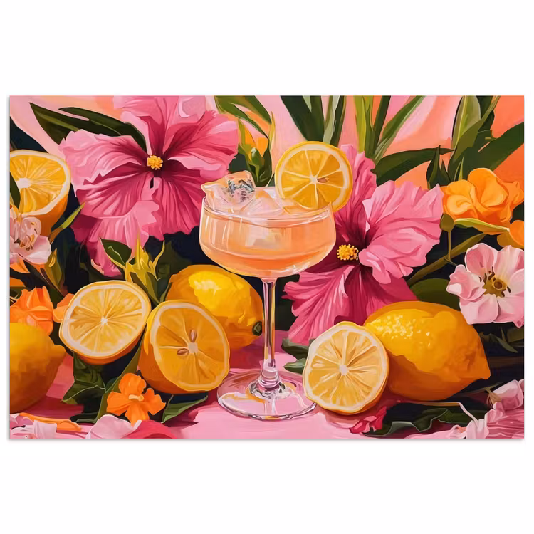 Poster – Drink - Bloemen - Yellow — 1