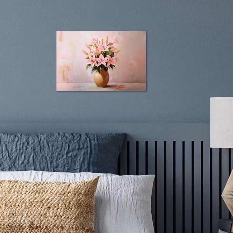 Poster – Vaas - Bloemen - Roze — 3