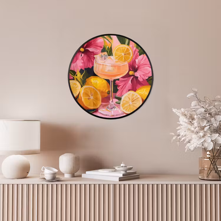 Ronde fotolijst - Drink - Bloemen - Yellow — 5
