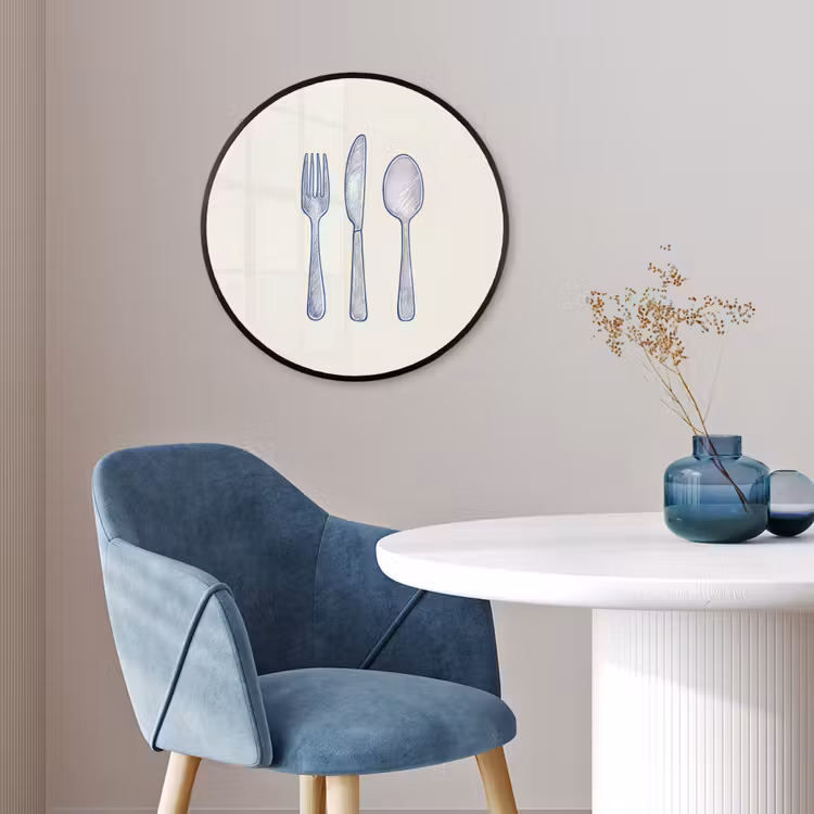 Ronde fotolijst - Blauw - Bestek - Lijn — 4
