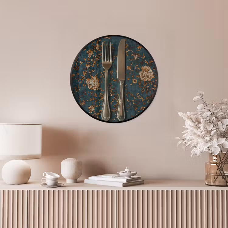 Ronde fotolijst - Bloemen - Goud - Bestek — 5