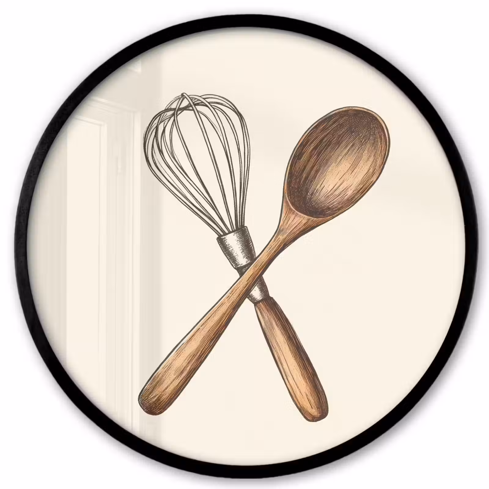 Ronde fotolijst - Garde - Hout - Beige — 1