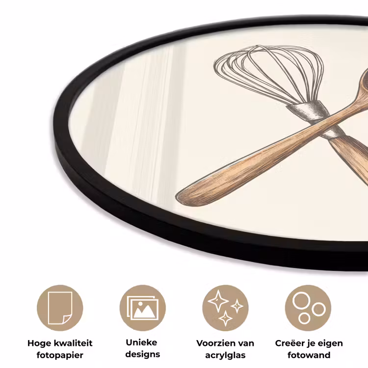 Ronde fotolijst - Garde - Hout - Beige — 2