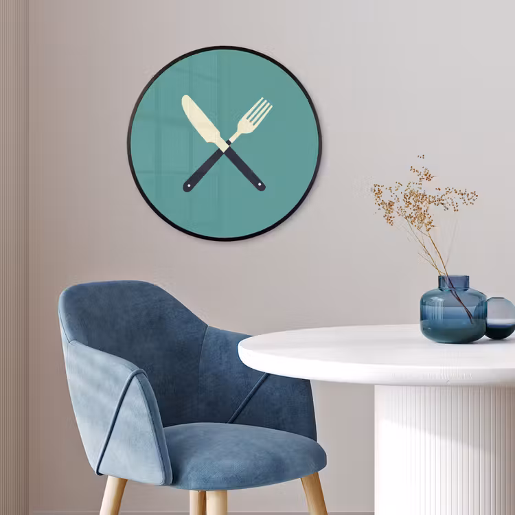 Ronde fotolijst - Illustratie - Blauw - Bestek — 4