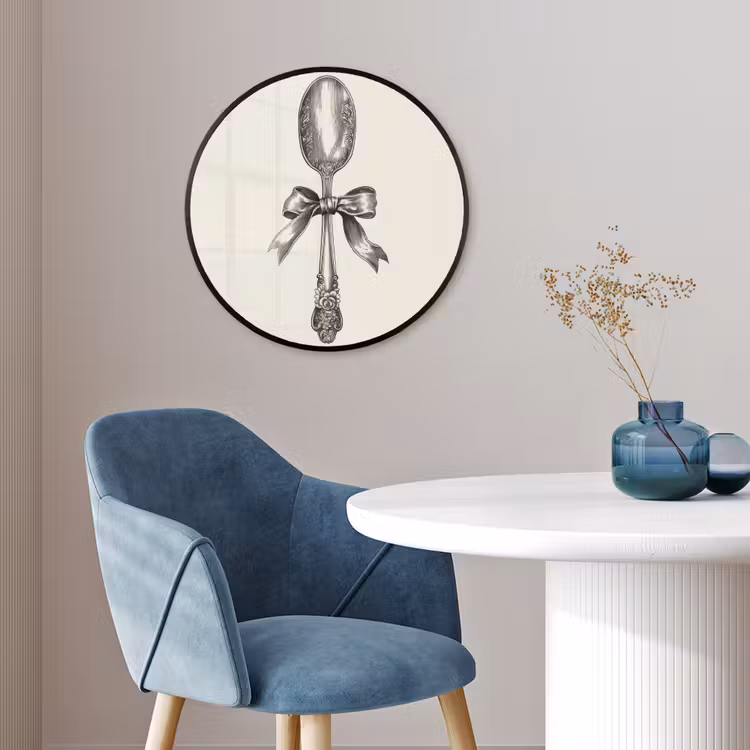 Ronde fotolijst - Lepel - Strik - Grijs — 4