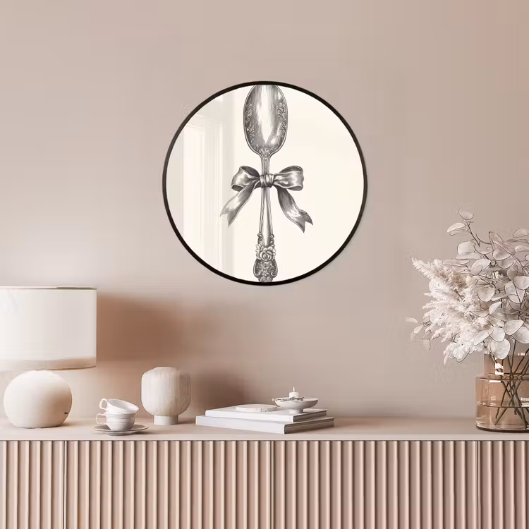 Ronde fotolijst - Lepel - Strik - Grijs — 5