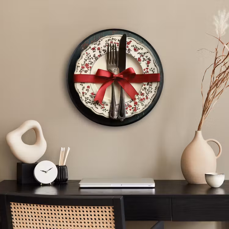 Ronde fotolijst - Rood - Strik - Bestek — 3