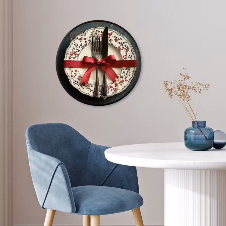 Ronde fotolijst - Rood - Strik - Bestek — 4