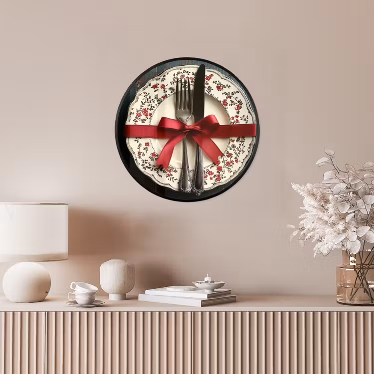 Ronde fotolijst - Rood - Strik - Bestek — 5