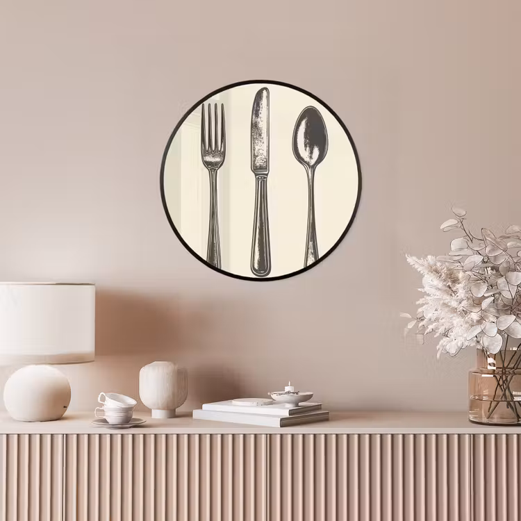 Ronde fotolijst - Zwart - Illustratie - Bestek — 5