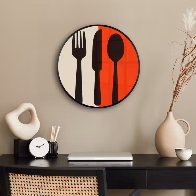 Ronde fotolijst - Bestek - Rood - Wit — 3