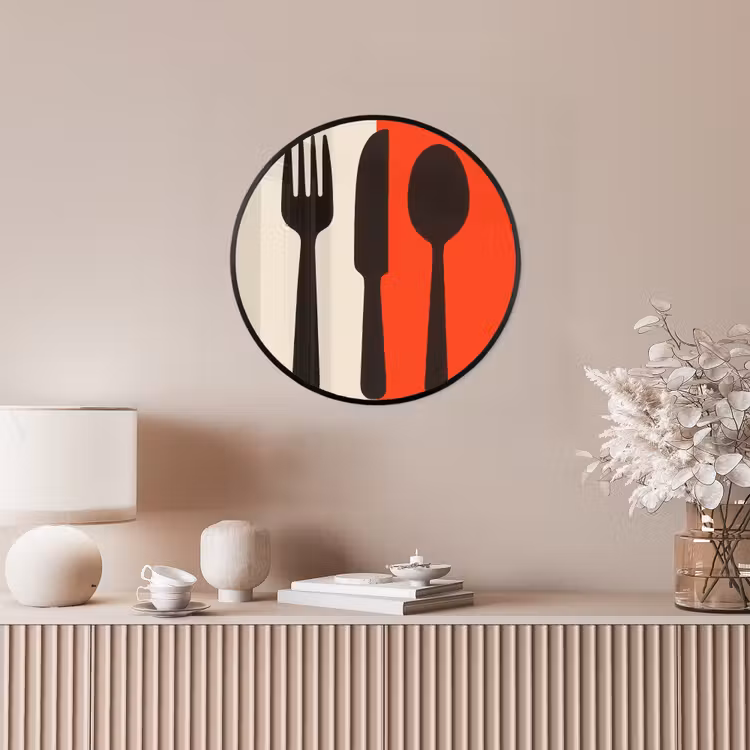 Ronde fotolijst - Bestek - Rood - Wit — 5