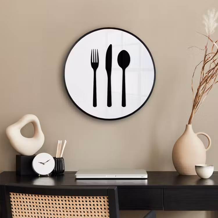 Ronde fotolijst - Bestek - Zwart - Simpel — 3