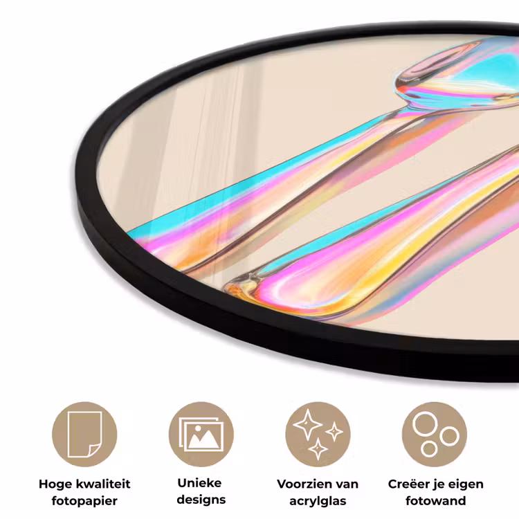 Ronde fotolijst - Regenboog - Lepel - Vork — 2