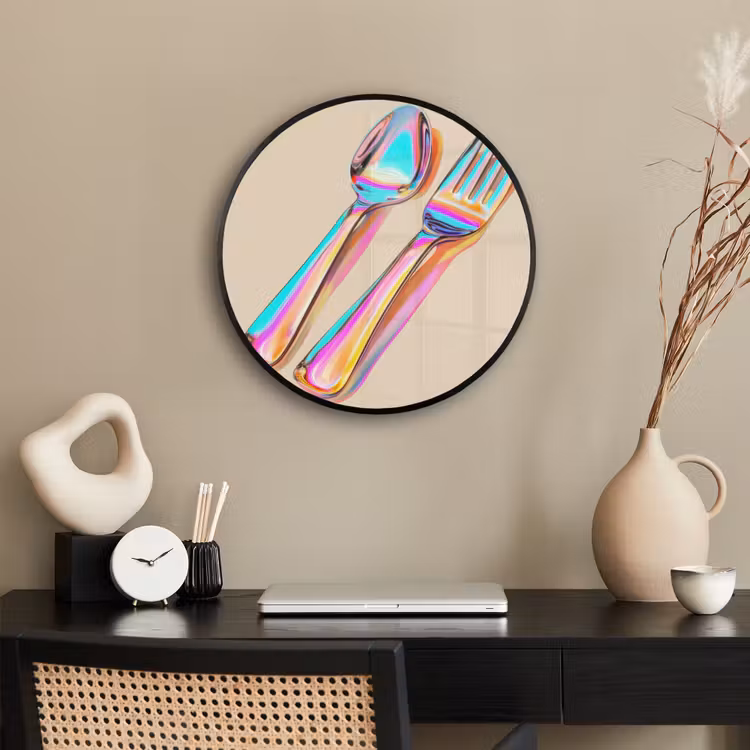 Ronde fotolijst - Regenboog - Lepel - Vork — 3