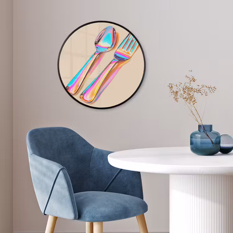 Ronde fotolijst - Regenboog - Lepel - Vork — 4