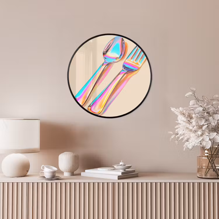 Ronde fotolijst - Regenboog - Lepel - Vork — 5
