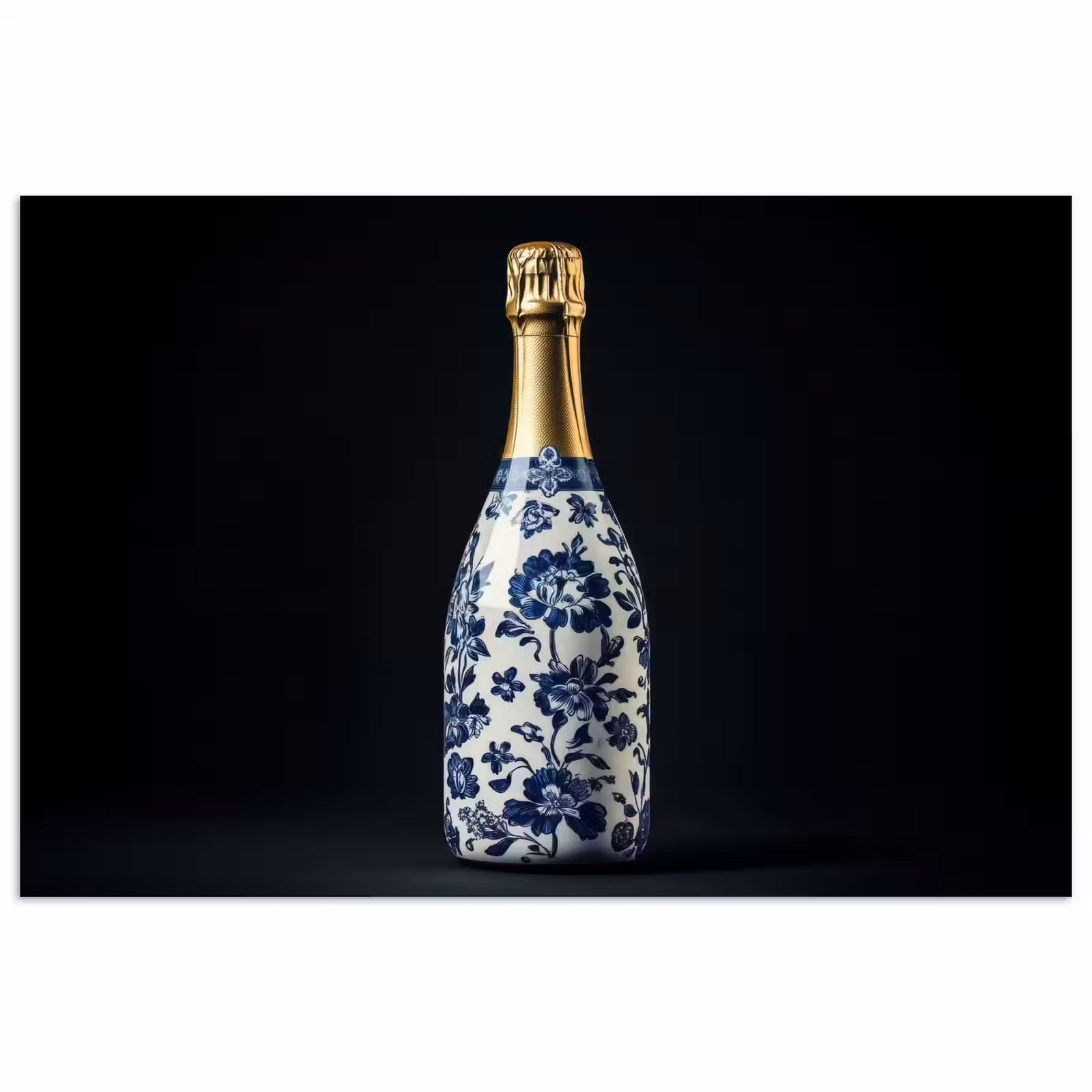 Poster – Champagne - Bloemen - Goud - Chique — 1