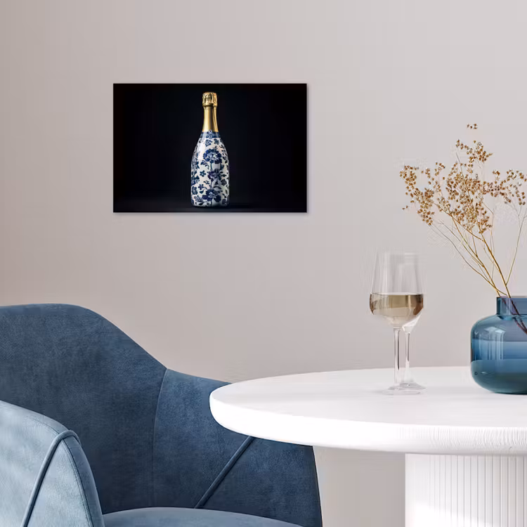 Poster – Champagne - Bloemen - Goud - Chique — 4